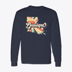  Louisiana Retro Art Classic Long Sleeve T-Shirt
