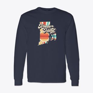  Rhode Island Retro Art Classic Long Sleeve T-Shirt