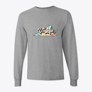  Virginia Retro Art Classic Long Sleeve T-Shirt