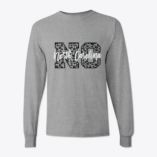  North Carolina Leopard Text Classic Long Sleeve T-Shirt