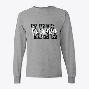  Virginia Leopard Text Classic Long Sleeve T-Shirt