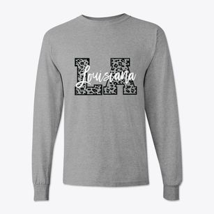  Louisiana Leopard Text Classic Long Sleeve T-Shirt