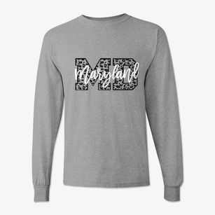  Maryland Leopard Text Classic Long Sleeve T-Shirt