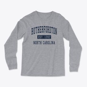 Rutherfordton North Carolina Classic Established Light Soft Long Sleeve T-Shirt