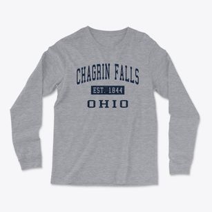 Chagrin Falls Ohio Classic Established Light Soft Long Sleeve T-Shirt