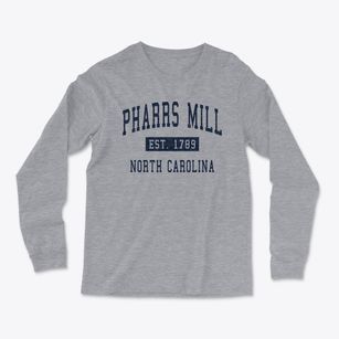 Pharrs Mill North Carolina Classic Established Light Soft Long Sleeve T-Shirt
