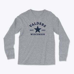 Valders Wisconsin Star Light Soft Long Sleeve T-Shirt