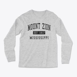 Mount Zion Mississippi Classic Established Light Soft Long Sleeve T-Shirt