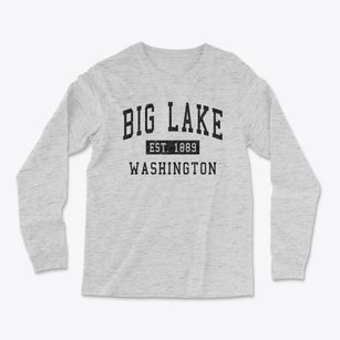 Big Lake Washington Classic Established Light Soft Long Sleeve T-Shirt
