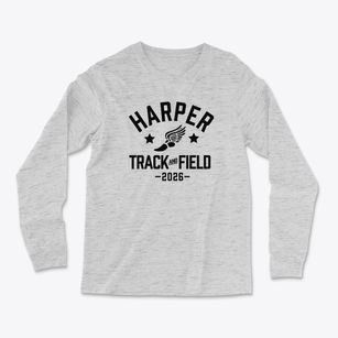 Harper School Track and Field Light Soft Long Sleeve T-Shirt