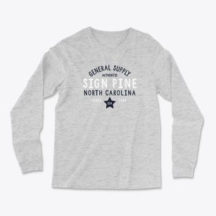 Sign Pine North Carolina General Supply Light Soft Long Sleeve T-Shirt