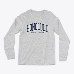 Honolulu North Carolina Traditional Light Soft Long Sleeve T-Shirt