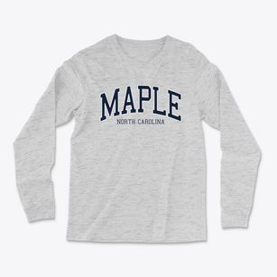 Maple North Carolina Traditional Light Soft Long Sleeve T-Shirt