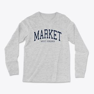Market West Virginia Traditional Light Soft Long Sleeve T-Shirt