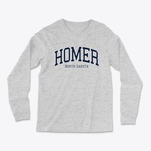 Homer North Dakota Traditional Light Soft Long Sleeve T-Shirt