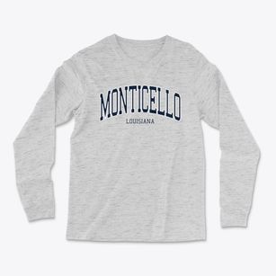 Monticello Louisiana Traditional Light Soft Long Sleeve T-Shirt