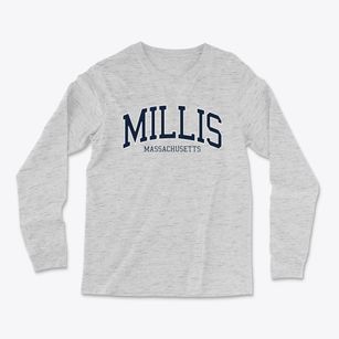Millis Massachusetts Traditional Light Soft Long Sleeve T-Shirt
