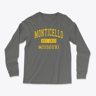 Monticello Missouri Classic Established Light Soft Long Sleeve T-Shirt