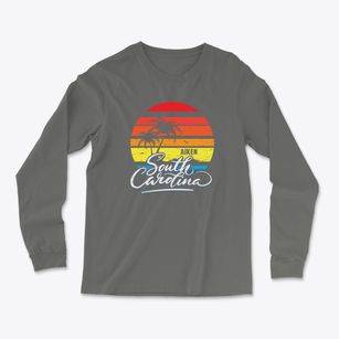 Aiken South Carolina Palm Tree Sunset Light Soft Long Sleeve T-Shirt