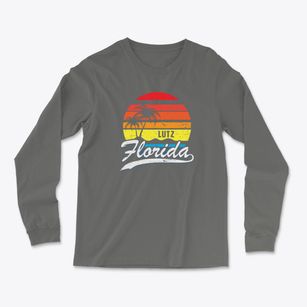 Lutz Florida Palm Tree Sunset Light Soft Long Sleeve T-Shirt