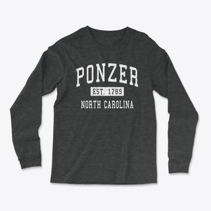 Ponzer North Carolina Classic Established Light Soft Long Sleeve T-Shirt
