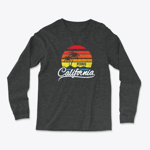 Perris California Palm Tree Sunset Light Soft Long Sleeve T-Shirt