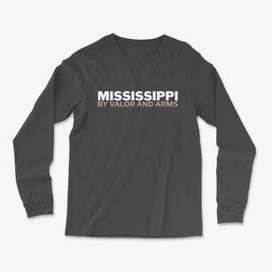  Mississippi White and Gold Light Soft Long Sleeve T-Shirt