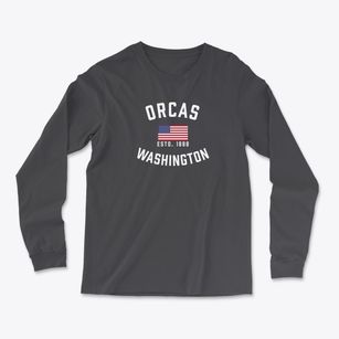 Orcas Washington Patriot Light Soft Long Sleeve T-Shirt