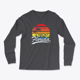 Ponce Inlet Florida Palm Tree Sunset Light Soft Long Sleeve T-Shirt