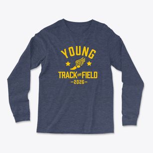 Young Elementary Track and Field Light Soft Long Sleeve T-Shirt