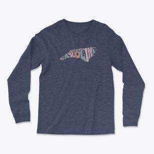  North Carolina Pastel Light Soft Long Sleeve T-Shirt