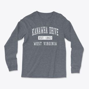 Kanawha Drive West Virginia Classic Established Light Soft Long Sleeve T-Shirt