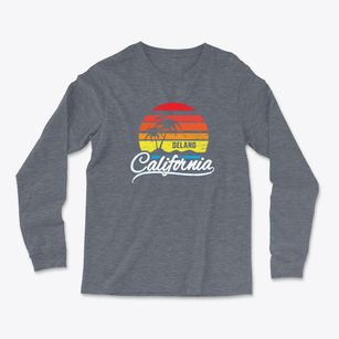 Delano California Palm Tree Sunset Light Soft Long Sleeve T-Shirt