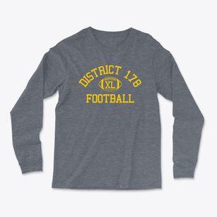 District 178 School Classic Football Light Soft Long Sleeve T-Shirt
