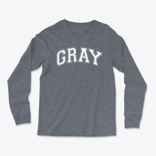 Gray Elementary School Varsity Arch Light Soft Long Sleeve T-Shirt