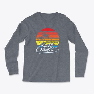 Mount Pleasant South Carolina Palm Tree Sunset Light Soft Long Sleeve T-Shirt