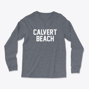 Calvert Beach Maryland Classic Block Light Soft Long Sleeve T-Shirt