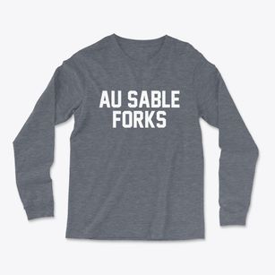 Au Sable Forks New York Classic Block Light Soft Long Sleeve T-Shirt