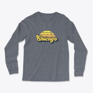 Chicago Illinois Sublime Sunset Light Soft Long Sleeve T-Shirt