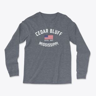 Cedar Bluff Mississippi Patriot Light Soft Long Sleeve T-Shirt