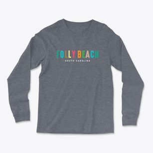 Folly Beach South Carolina Color Pop Light Soft Long Sleeve T-Shirt