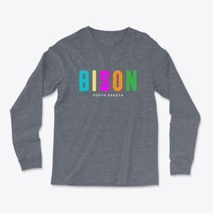 Bison South Dakota Color Pop Light Soft Long Sleeve T-Shirt