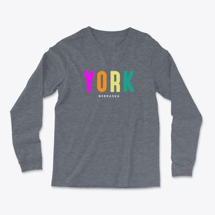 York Nebraska Color Pop Light Soft Long Sleeve T-Shirt