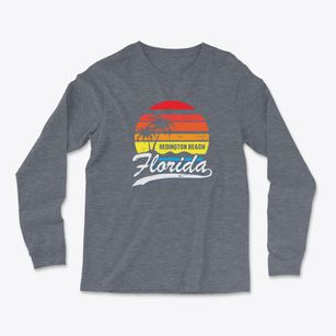 Redington Beach Florida Palm Tree Sunset Light Soft Long Sleeve T-Shirt