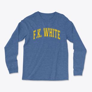 Forest K White Middle School Varsity Arch Light Soft Long Sleeve T-Shirt