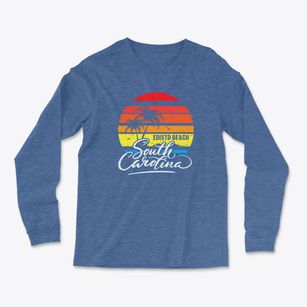 Edisto Beach South Carolina Palm Tree Sunset Light Soft Long Sleeve T-Shirt
