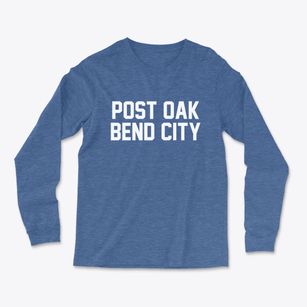 Post Oak Bend City Texas Classic Block Light Soft Long Sleeve T-Shirt