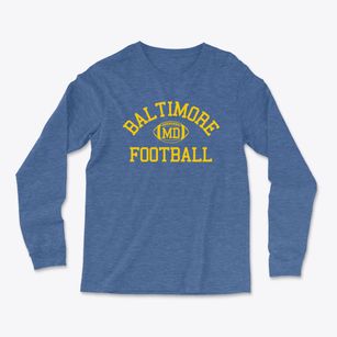 Baltimore Maryland Football Light Soft Long Sleeve T-Shirt