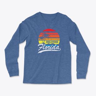 Englewood Florida Palm Tree Sunset Light Soft Long Sleeve T-Shirt