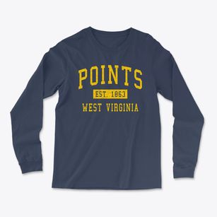 Points West Virginia Classic Established Light Soft Long Sleeve T-Shirt